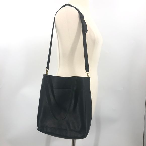 Madewell True Black Medium Transport Tote Shoulder - Picture 1 of 8